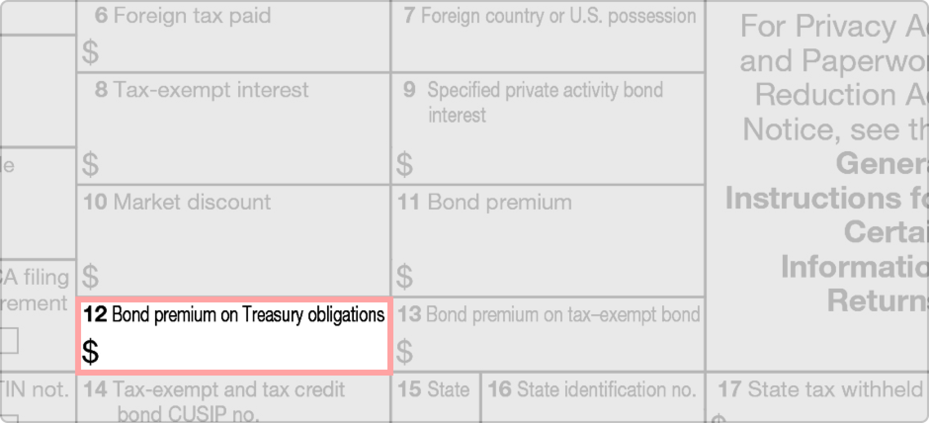 Bond Premium on Treasury Obligations