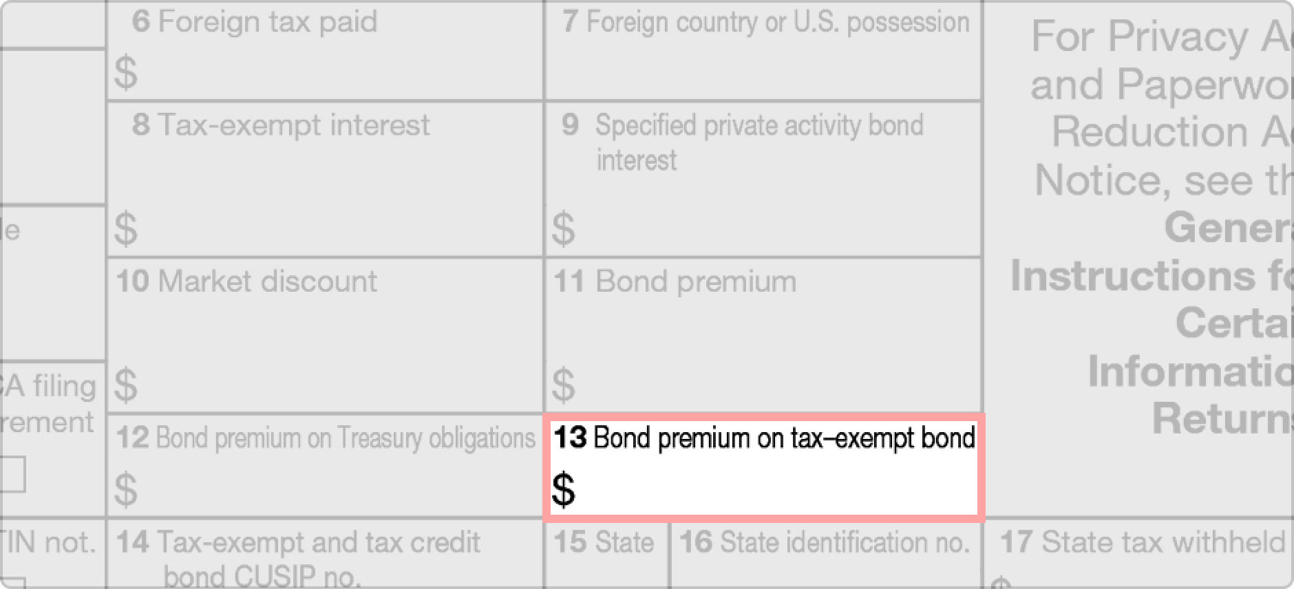Bond Premium on Tax-Exempt Bond