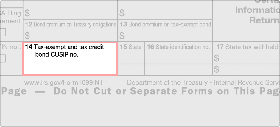 Tax-Exempt and Tax Credit Bond CUSIP No.