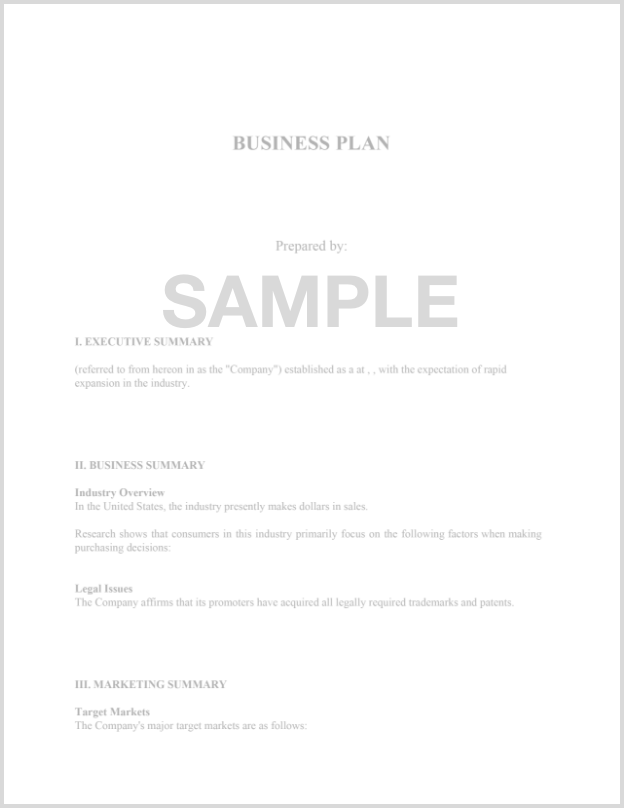 Fillable Restaurant Business Plan Formswift