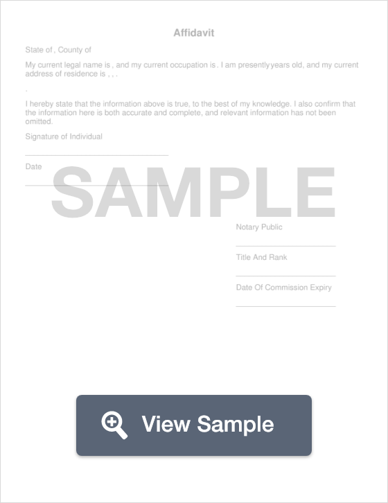 Sample Affidavit Form Free Affidavit Template Pdf Word Formswift