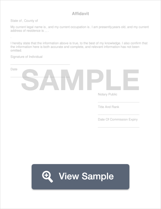 Sample Affidavit Form - Affidavit Template | PDF & Word | FormSwift