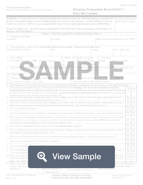 ATF Form 4473: PDF Sample & Step-by-Step Instructions | FormSwift