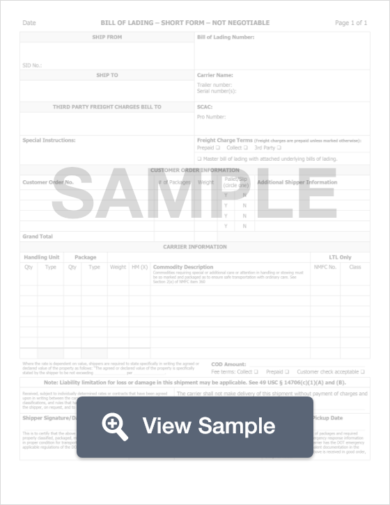 Bill of Lading