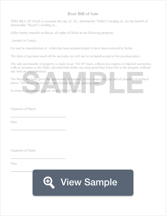 Free Boat Bill of Sale Form PDF & Word Samples FormSwift