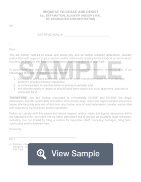 Free Cease And Desist Template from formswift.com