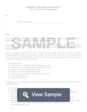 Trademark Cease And Desist Letter Template from formswift.com