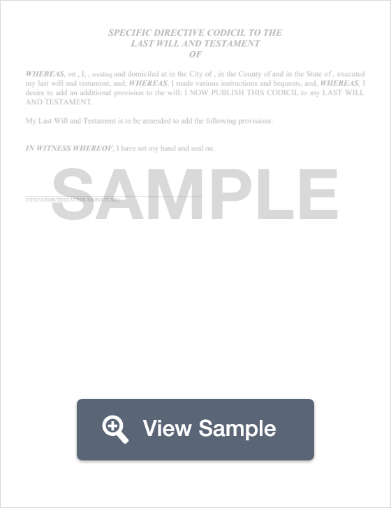 Free Codicil Form How To Amend Your Will Pdf Sample Formswift