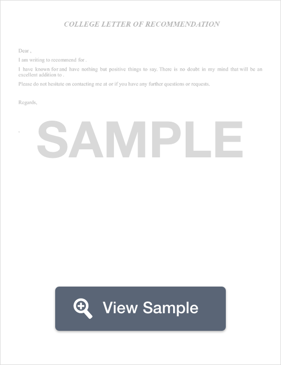 Sample Of Recommendation Letter For College from formswift.com