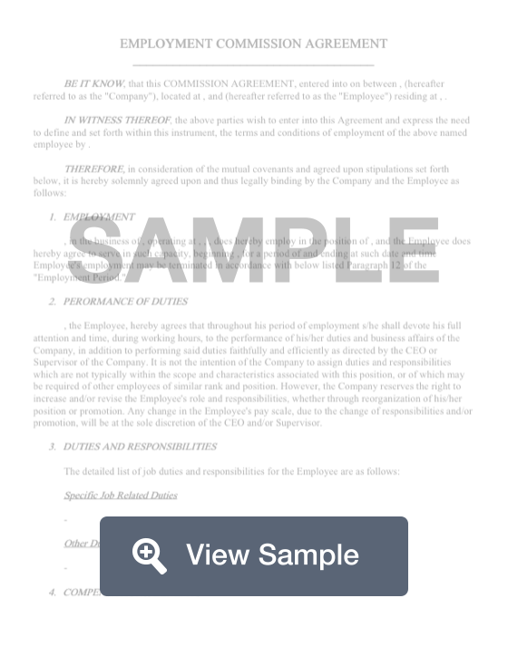 Free Sales Commission Agreement Template Pdf Sample Formswift