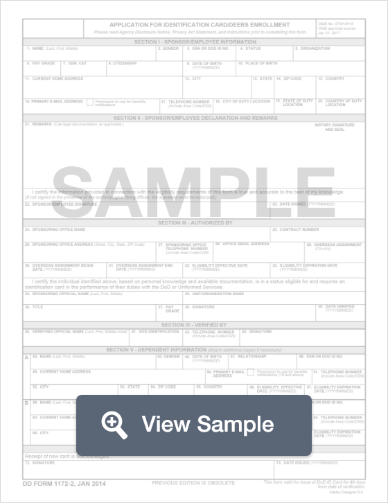 DD Form 1172-2: ID Card Application | PDF Sample | FormSwift