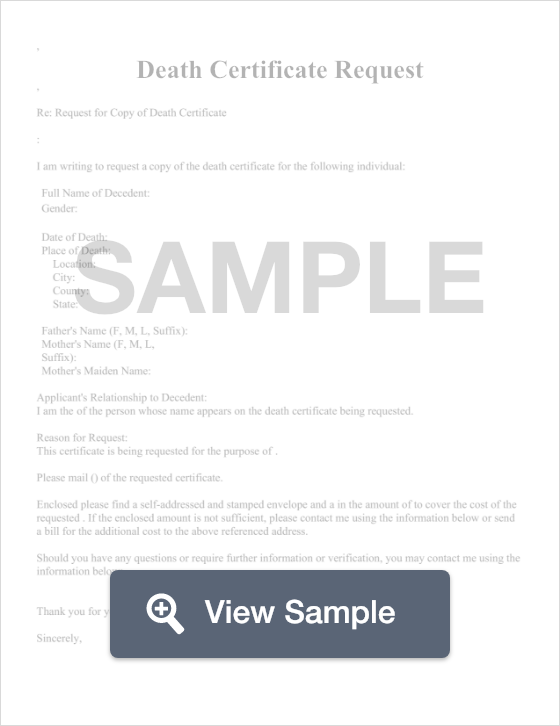 Death Certificate Request Form Create Online Pdf Formswift