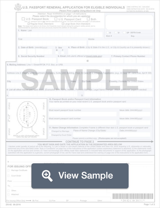 DS-82 Passport Renewal Application