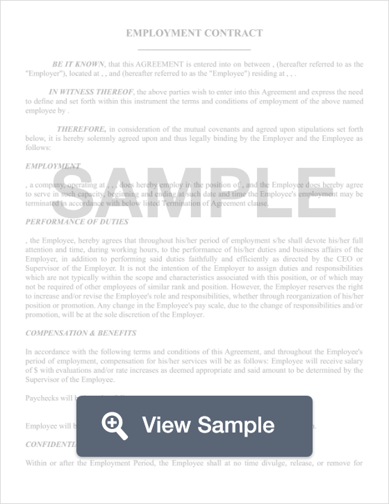 Agreement Job Contract Template