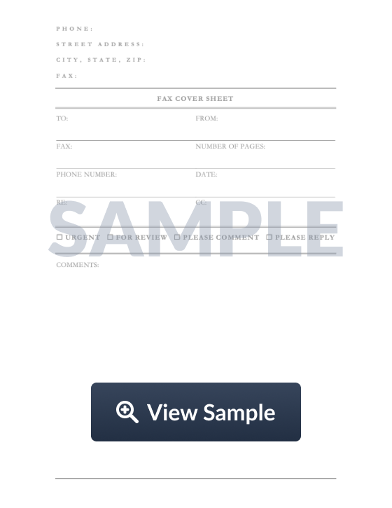 Free Fax Cover Sheet Templates Blank Pdf Docx Samples Formswift