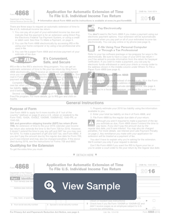 Form 4868: IRS Tax Extension | Fill Out Online | PDF | FormSwift