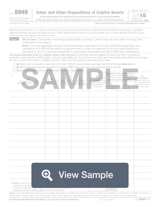 Fillable IRS Form 8949 Printable PDF Sample FormSwift