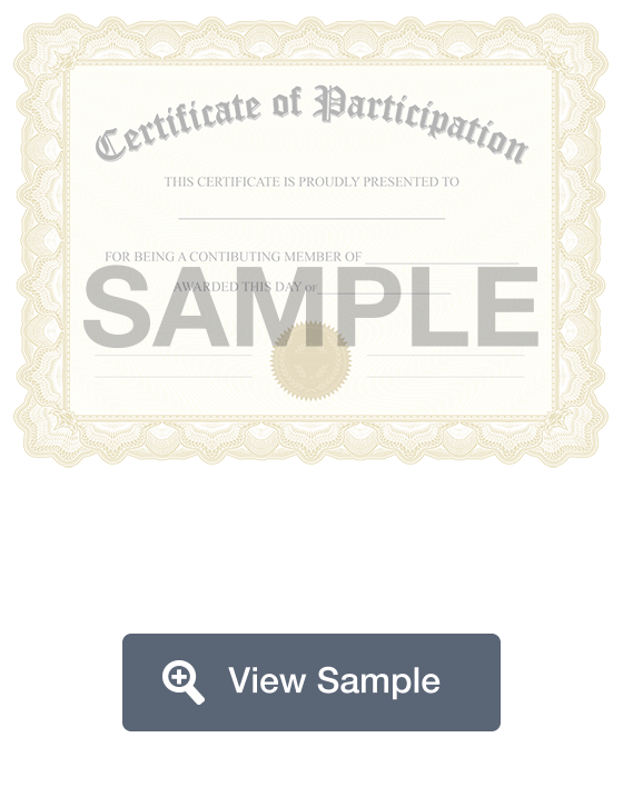 Free Certificate of Participation