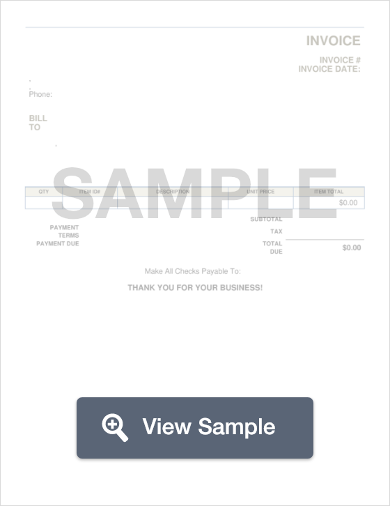 Printable Billing Invoice Template