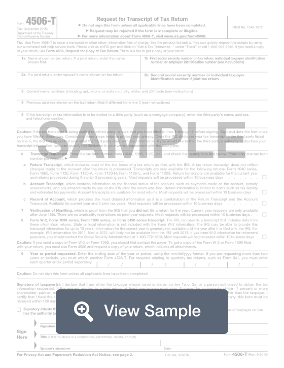 IRS Form 4506-T