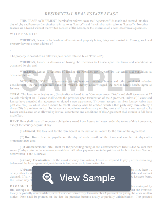 free rental lease agreement template lease form formswift