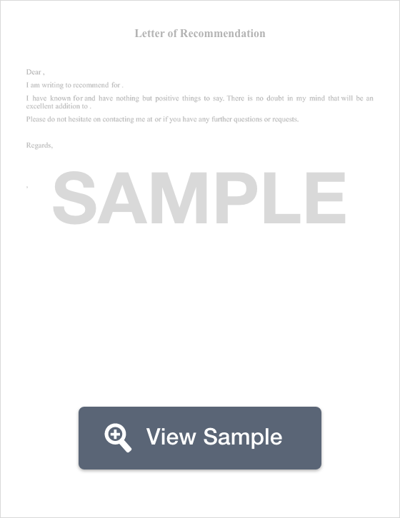 Letter Of Recommendations Sample from formswift.com