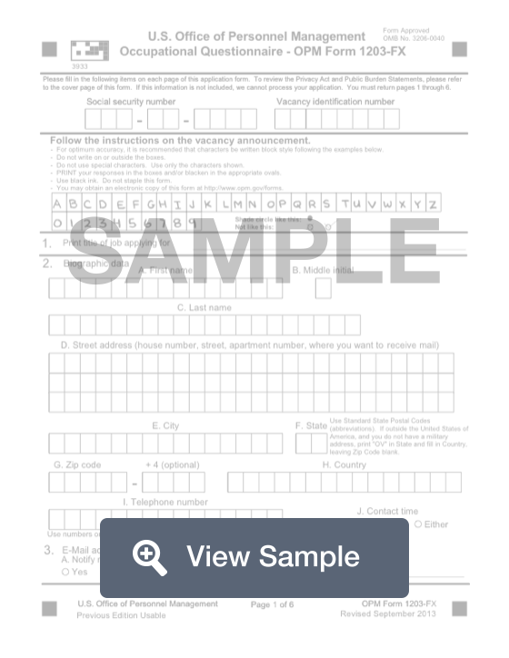 Free Opm Form 1203 Fx