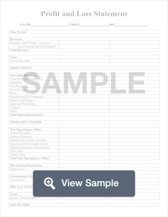 Profit & Loss Statement Template from formswift.com