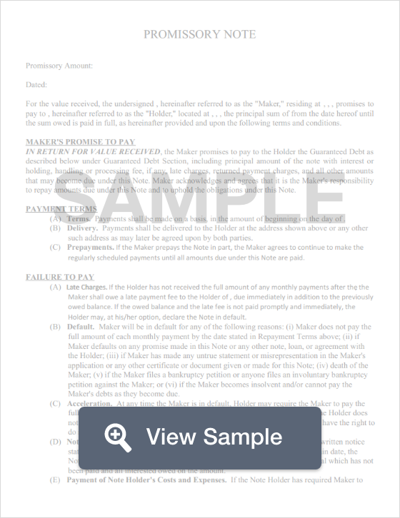 Wyoming Promissory Note