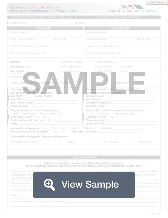 Request for Mortgage Assistance (RMA) Form Fillable PDF FormSwift