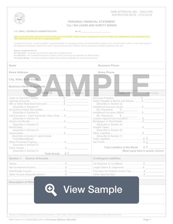 Sba Form 413