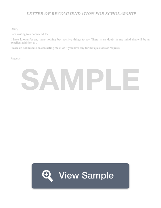 Free Scholarship Recommendation Letter Template Word Pdf Samples Formswift