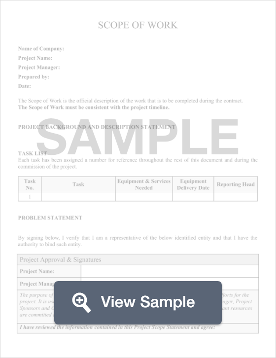 Scope Of Work Template Pdf from formswift.com