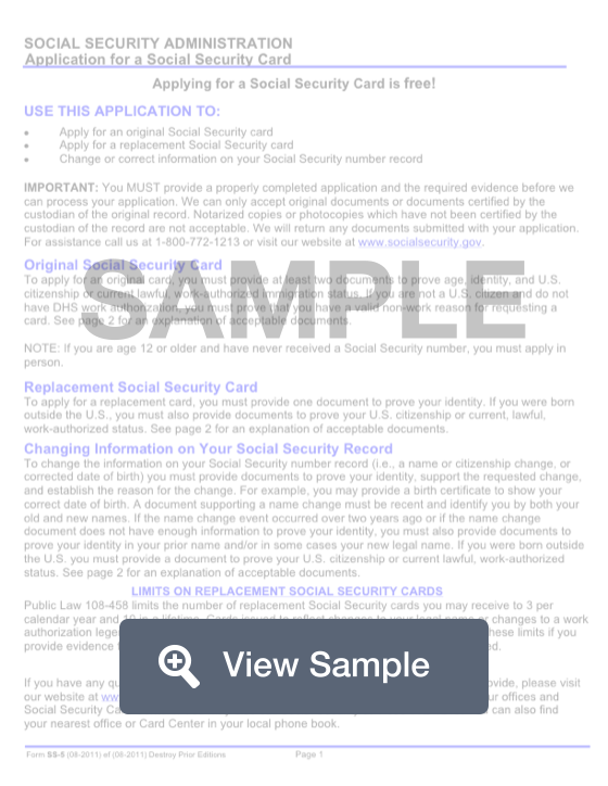 Blank Fillable Social Security Card Template from formswift.com