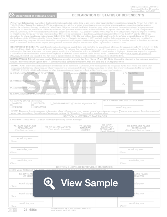 Va Form 21 686c