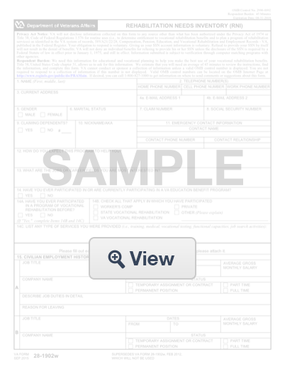 Va form 28 1902w create download for free formswift