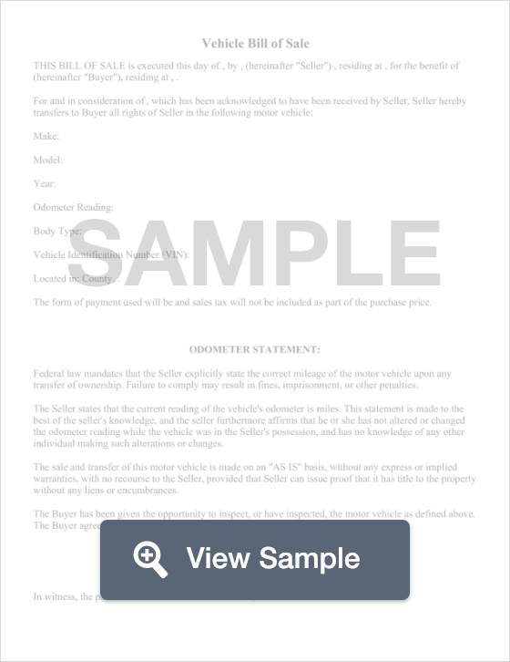 Template For Auto Bill Of Sale from formswift.com