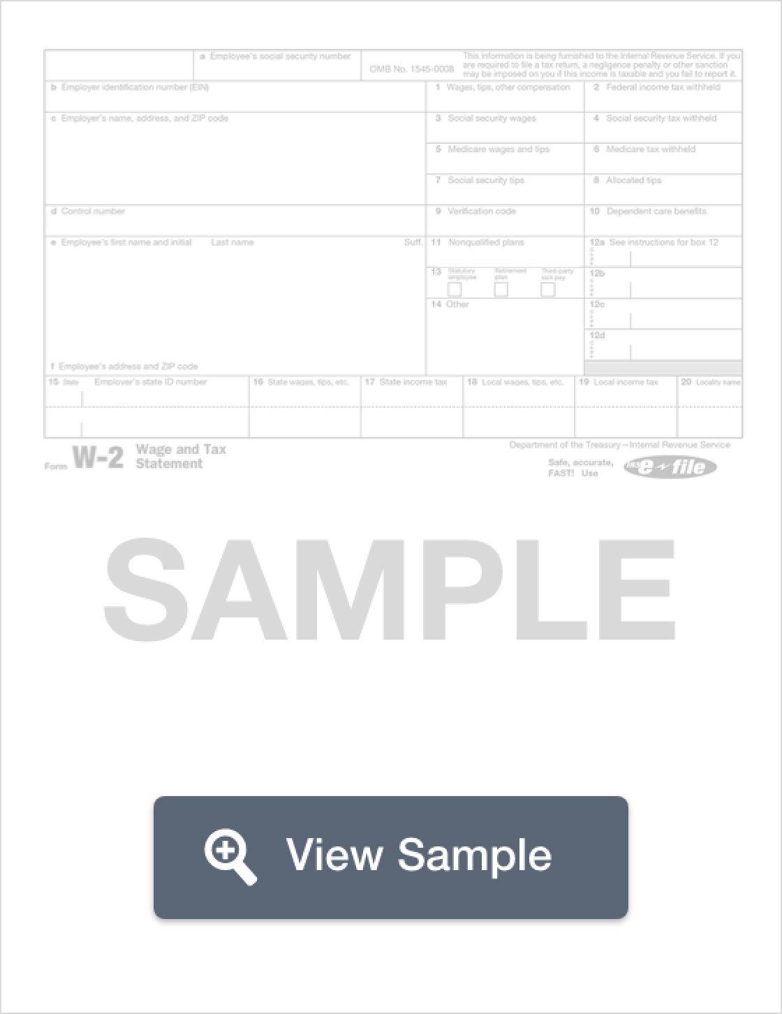 W2 Form Fillable Printable Download Free 2020