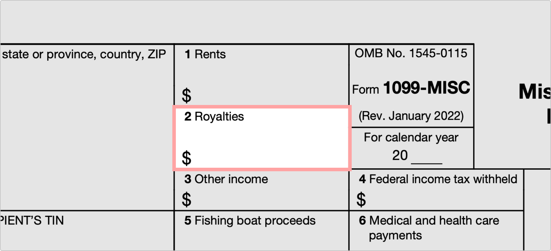 1099 Misc Form 2022