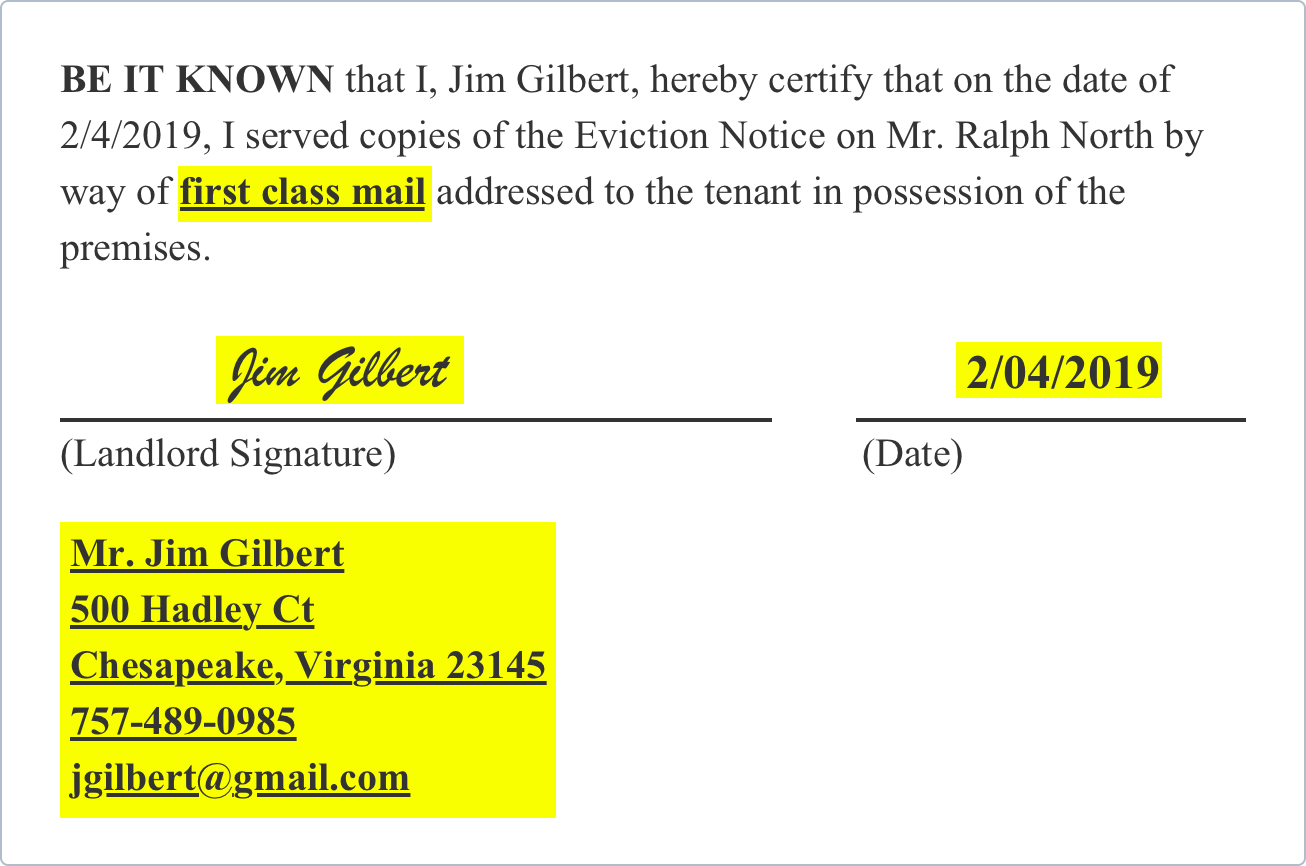 Sample Eviction Notice Illinois