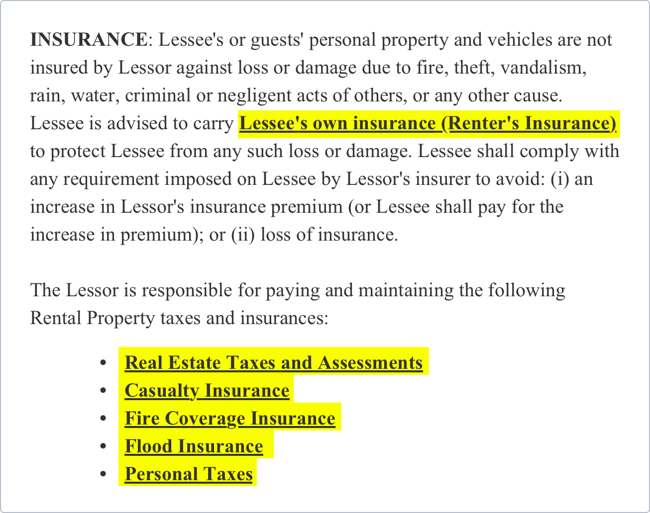 Sample Lease Agreement Letter from formswift.com