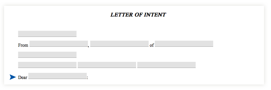 Letter Of Intent Layout from formswift.com